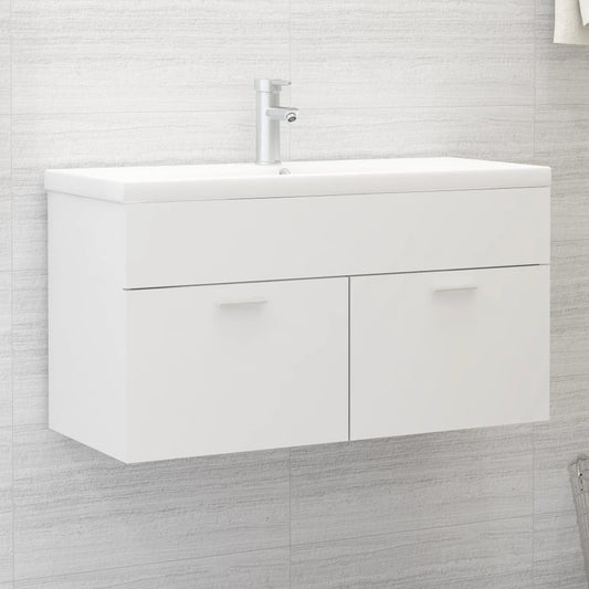 Sink Cabinet White 90x38.5x46 cm Engineered Wood