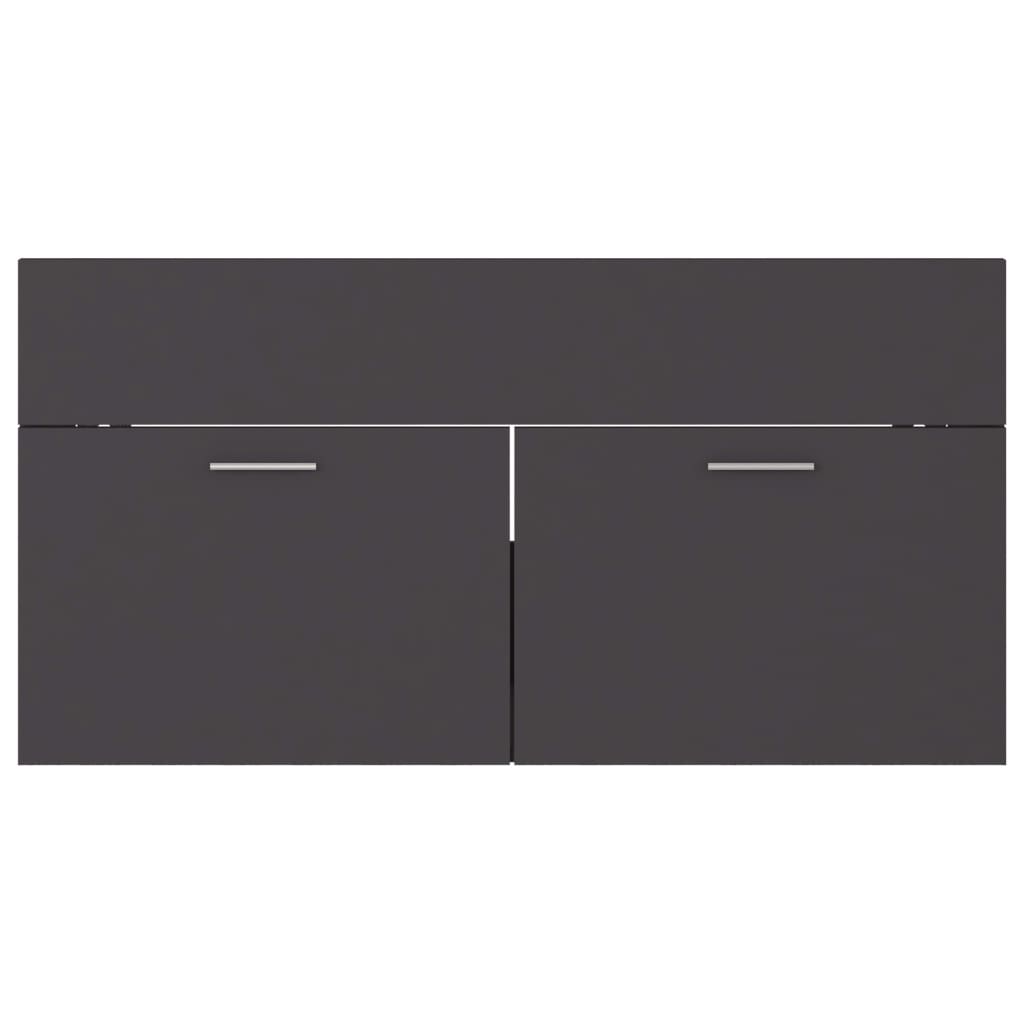 Sink Cabinet Grey 90x38.5x46 cm Engineered Wood