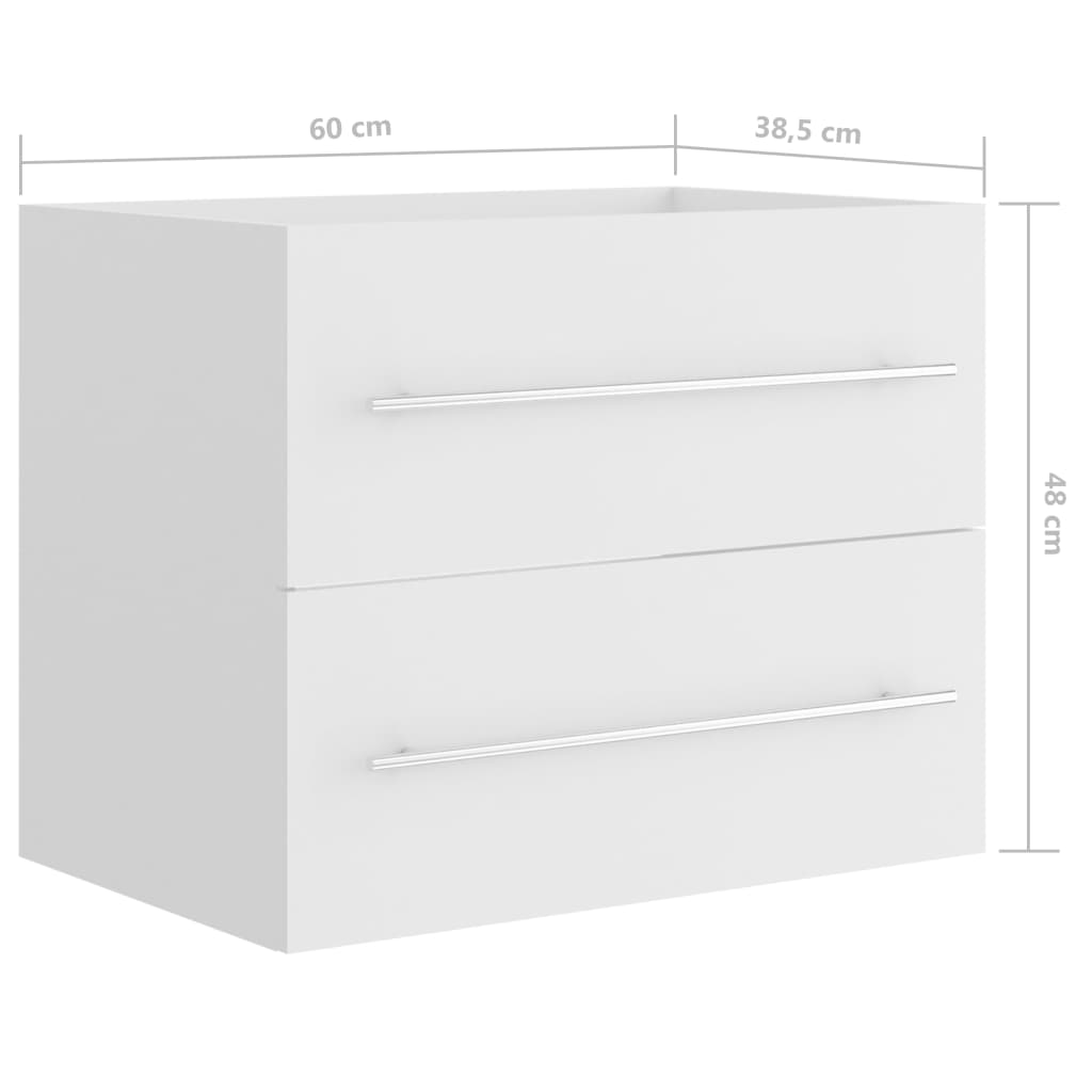 Sink Cabinet White 60x38.5x48 cm Engineered Wood