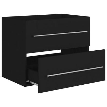 Sink Cabinet Black 60x38.5x48 cm Engineered Wood