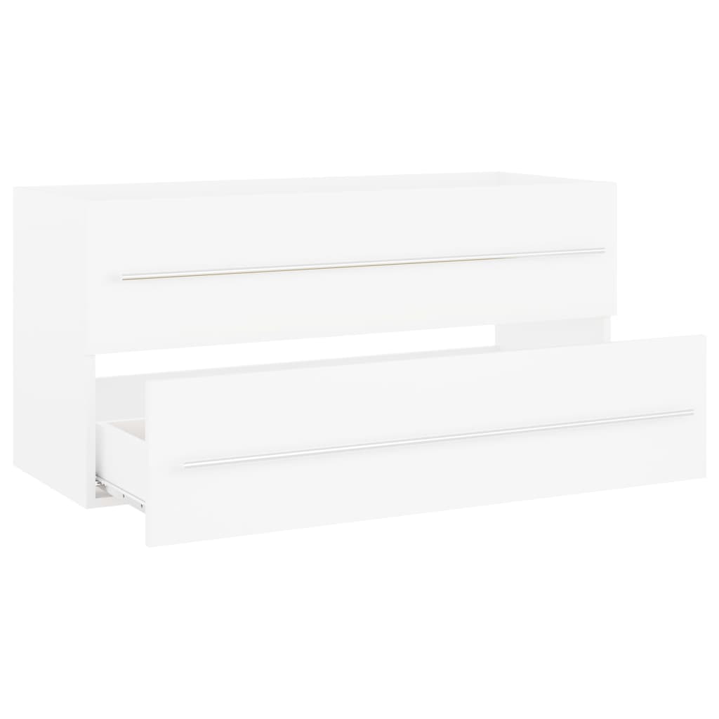 Sink Cabinet White 100x38.5x48 cm Engineered Wood