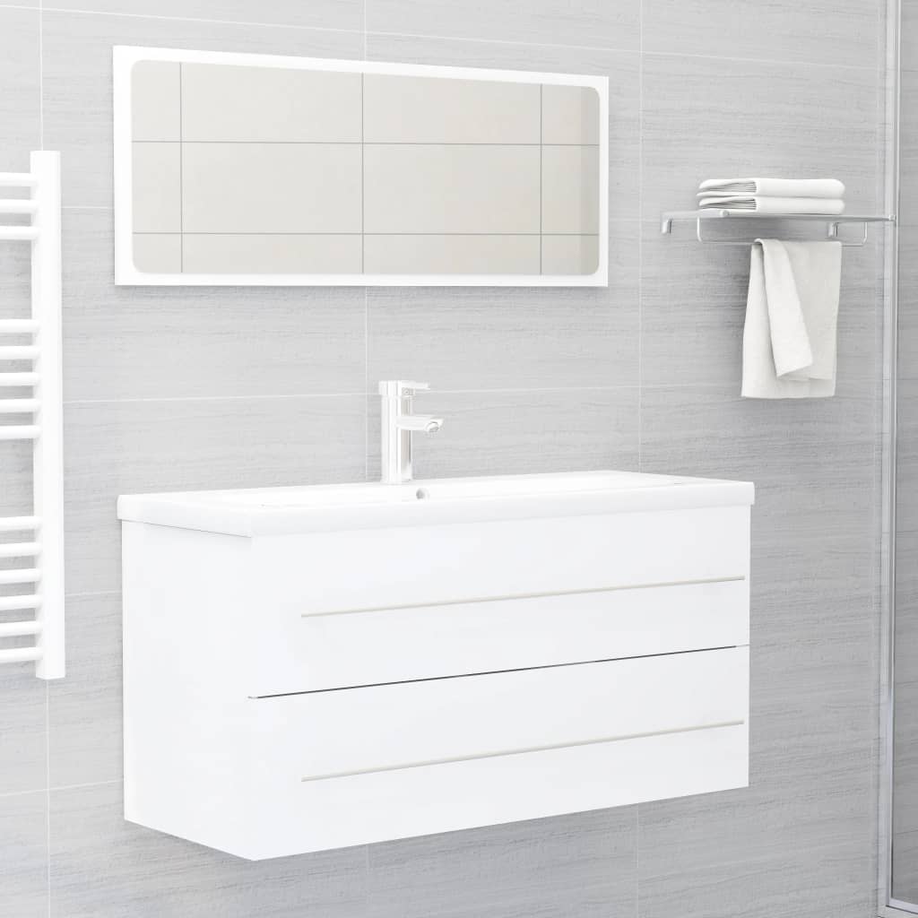 Sink Cabinet White 100x38.5x48 cm Engineered Wood