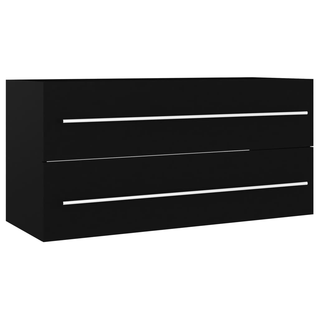 Sink Cabinet Black 100x38.5x48 cm Engineered Wood