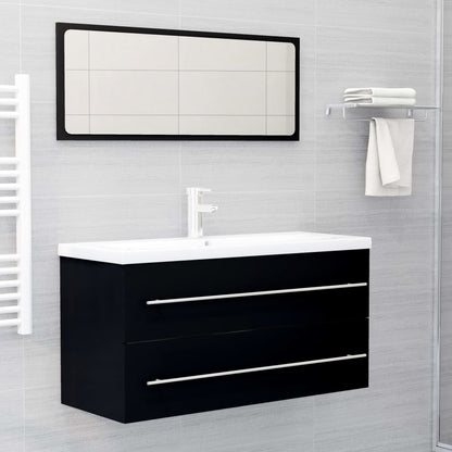 Sink Cabinet Black 100x38.5x48 cm Engineered Wood