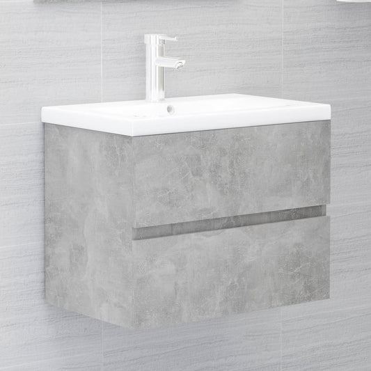 Sink Cabinet Concrete Grey 60x38.5x45 cm Engineered Wood