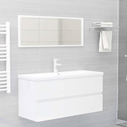 Sink Cabinet High Gloss White 100x38.5x45 cm Engineered Wood