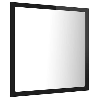 LED Bathroom Mirror High Gloss Black 40x8.5x37 cm Acrylic