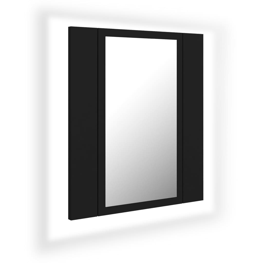 LED Bathroom Mirror Cabinet Black 40x12x45 cm Acrylic