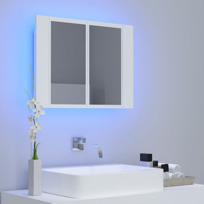 LED Bathroom Mirror Cabinet White 60x12x45 cm Acrylic