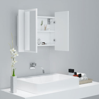 LED Bathroom Mirror Cabinet White 60x12x45 cm Acrylic