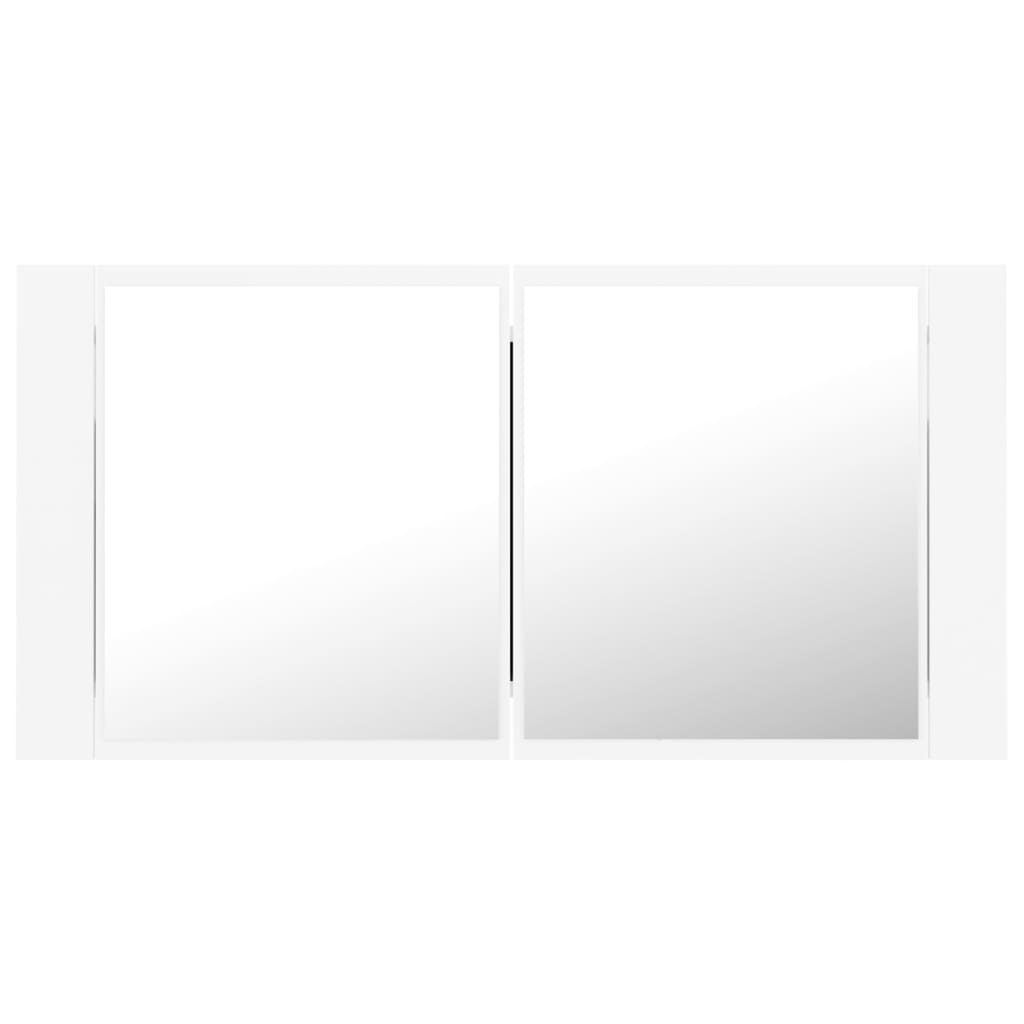 LED Bathroom Mirror Cabinet White 90x12x45 cm Acrylic