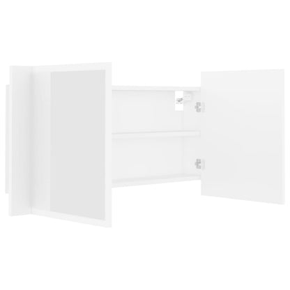 LED Bathroom Mirror Cabinet White 90x12x45 cm Acrylic