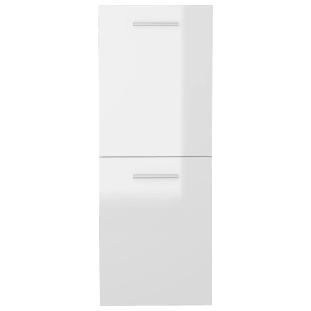 Bathroom Cabinet High Gloss White 30x30x80 cm Engineered Wood