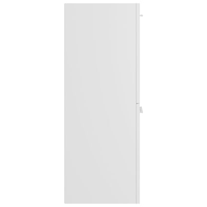 Bathroom Cabinet High Gloss White 30x30x80 cm Engineered Wood