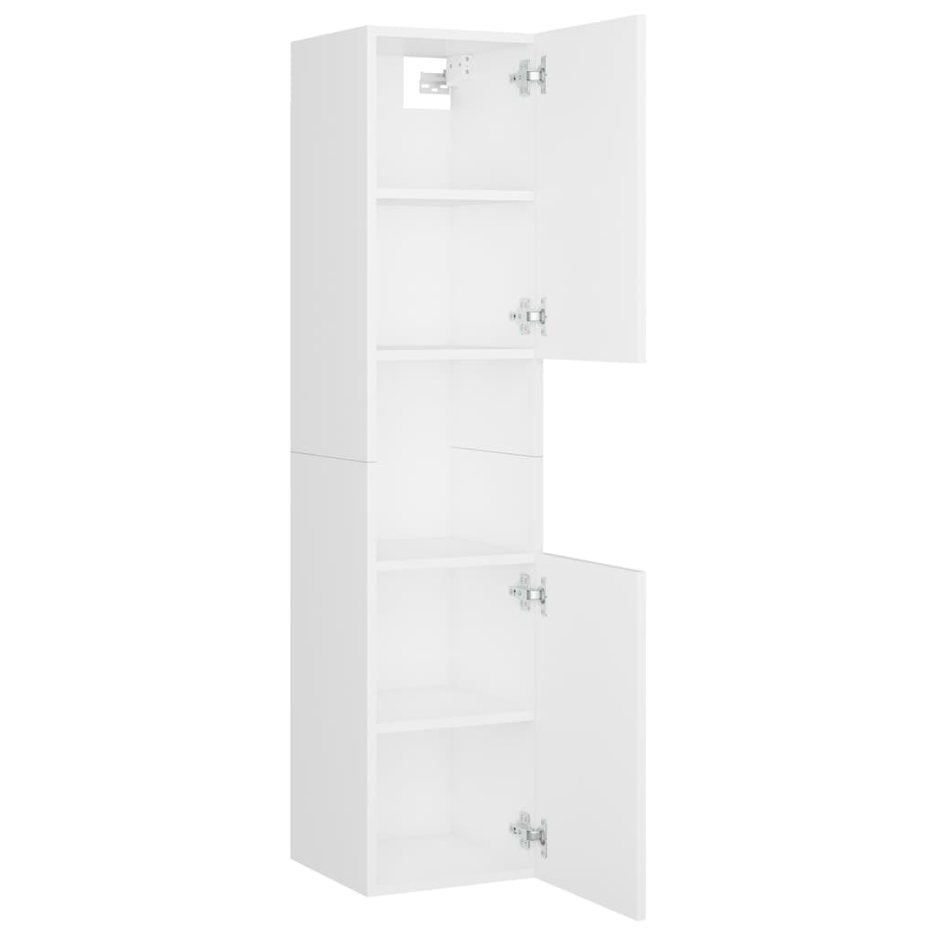 Bathroom Cabinet White 30x30x130 cm Engineered Wood