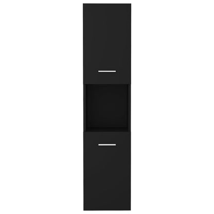 Bathroom Cabinet Black 30x30x130 cm Engineered Wood