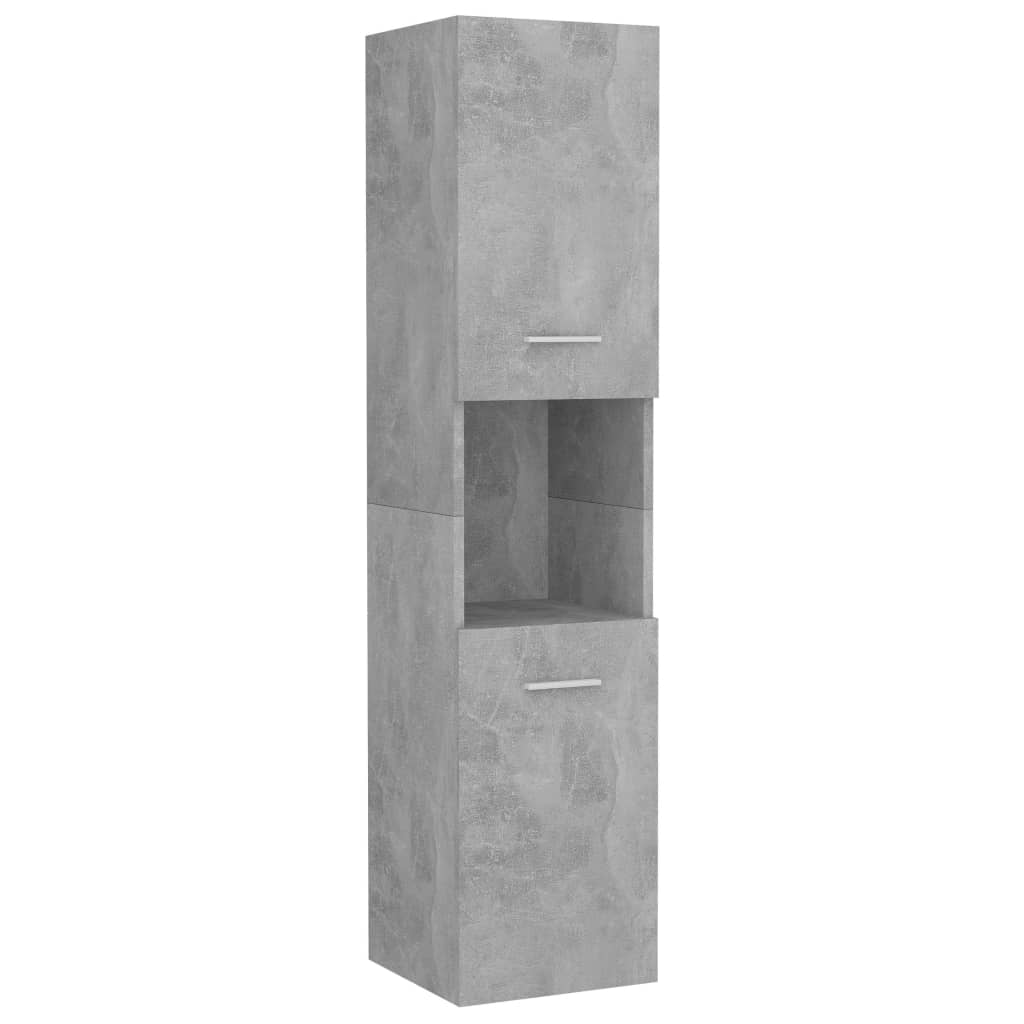 Bathroom Cabinet Concrete Grey 30x30x130 cm Engineered Wood