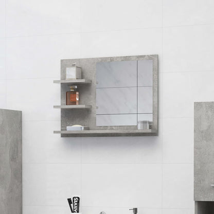 Bathroom Mirror Concrete Grey 60x10.5x45 cm Engineered Wood