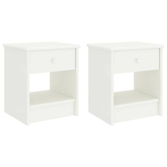 Bedside Cabinets 2 pcs White 35x30x40 cm Solid Pinewood