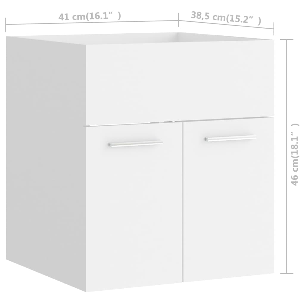 2 Piece Bathroom Furniture Set White Engineered Wood