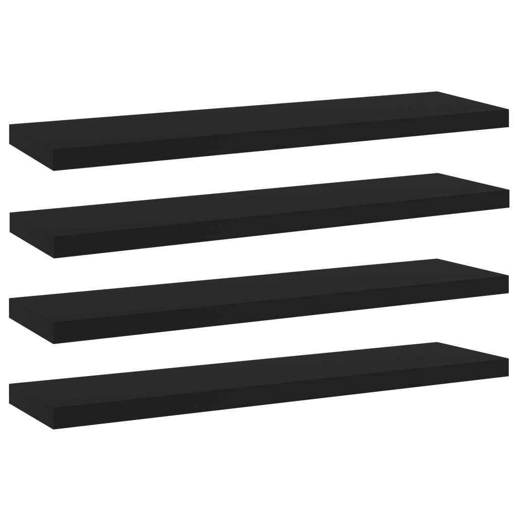 Bookshelf Boards 4 pcs Black 40x10x1.5 cm Engineered Wood