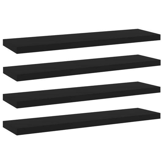 Bookshelf Boards 4 pcs Black 40x10x1.5 cm Engineered Wood