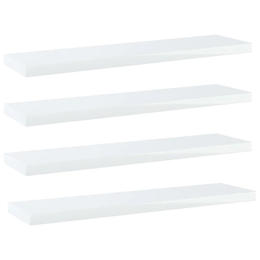 Bookshelf Boards 4 pcs High Gloss White 40x10x1.5 cm Engineered Wood