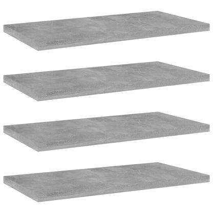 Bookshelf Boards 4 pcs Concrete Grey 40x20x1.5 cm Engineered Wood