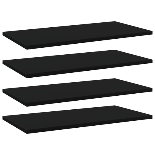 Bookshelf Boards 4 pcs Black 60x30x1.5 cm Engineered Wood