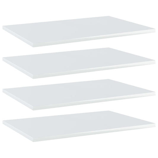 Bookshelf Boards 4 pcs High Gloss White 60x40x1.5 cm Engineered Wood