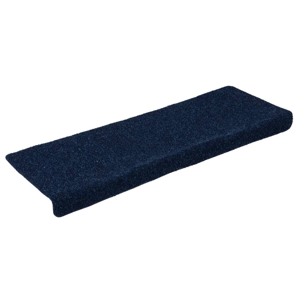 Stair Mats 15 pcs Needle Punch 65x21x4 cm Blue