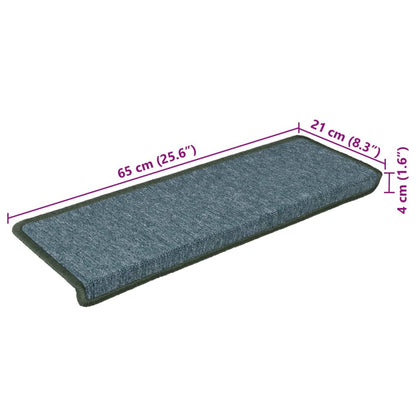 Carpet Stair Treads 15 pcs 65x21x4 cm Green