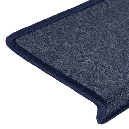 Carpet Stair Treads 15 pcs 65x21x4 cm Grey and Blue