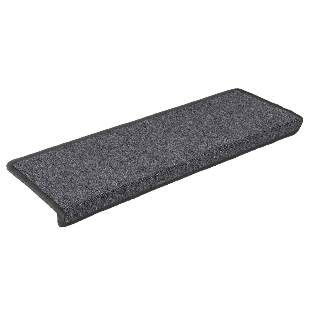 Carpet Stair Treads 15 pcs 65x21x4 cm Grey and Black