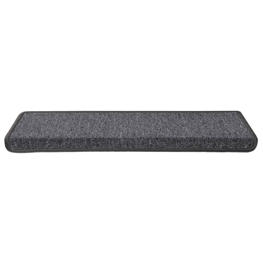 Carpet Stair Treads 15 pcs 65x21x4 cm Grey and Black