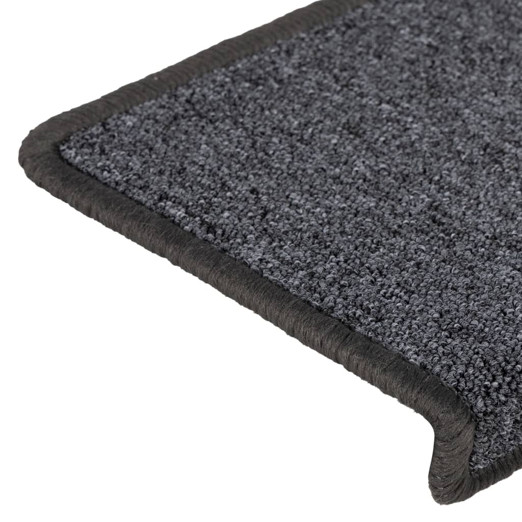 Carpet Stair Treads 15 pcs 65x21x4 cm Grey and Black