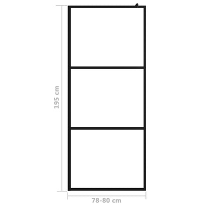 Walk-in Shower Wall with Clear ESG Glass Black 80x195 cm