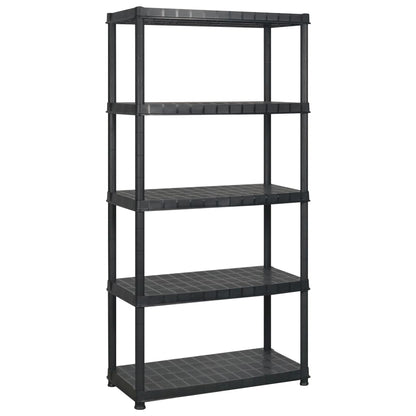 Storage Shelf 5-Tier Black 183x45.7x185 cm Plastic