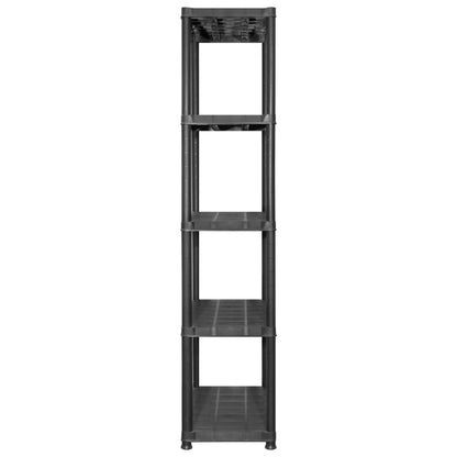 Storage Shelf 5-Tier Black 213x38x170 cm Plastic