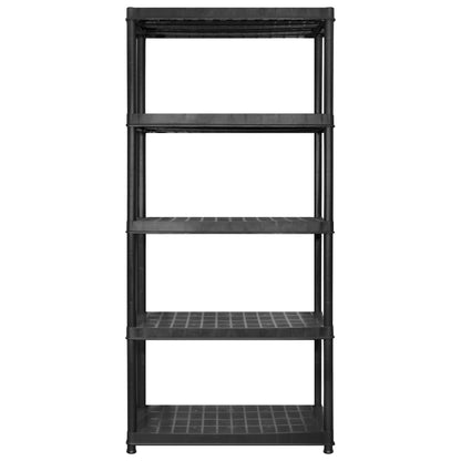 Storage Shelf 5-Tier Black 255x40x185 cm Plastic