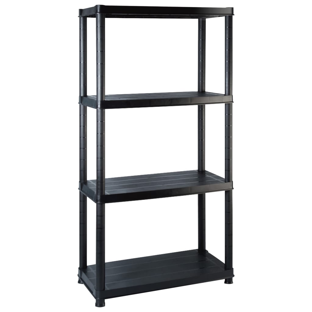 Storage Shelf 4-Tier Black 244x30.5x130 cm Plastic