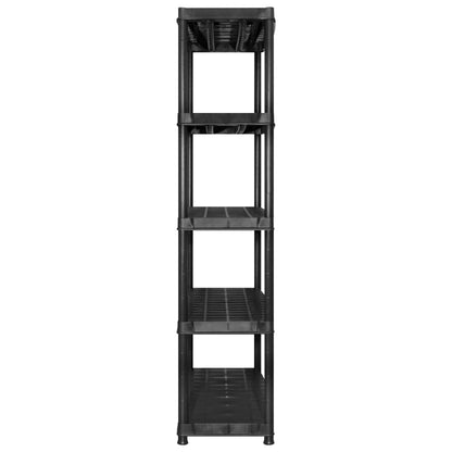 Storage Shelf 5-Tier Black 340x40x185 cm Plastic