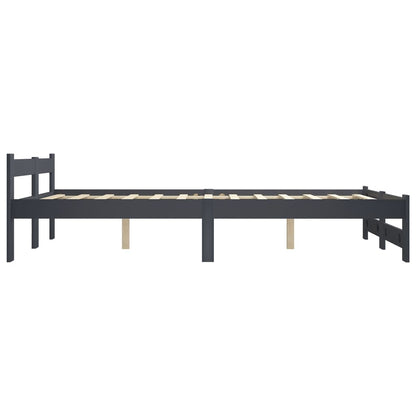 Bed Frame Dark Grey Solid Pine Wood 140x200 cm