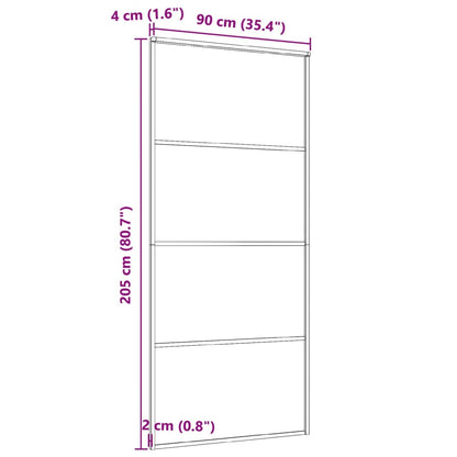 Sliding Door Aluminium and ESG Glass 90x205 cm Black