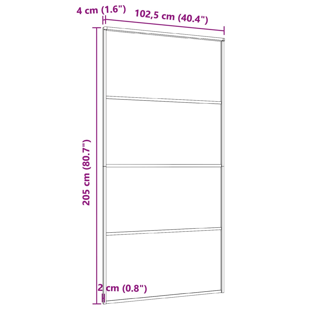 Sliding Door Aluminium and ESG Glass 102.5x205 cm Black