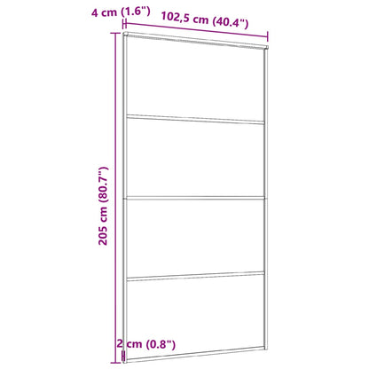 Sliding Door Aluminium and ESG Glass 102.5x205 cm Black