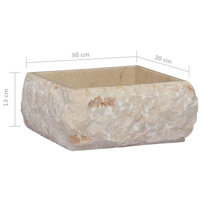 Sink Cream 30x30x13 cm Marble