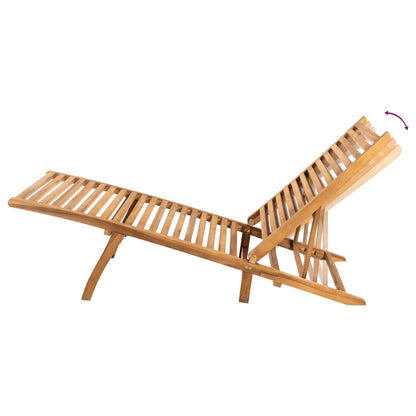 Sun Lounger Solid Teak Wood