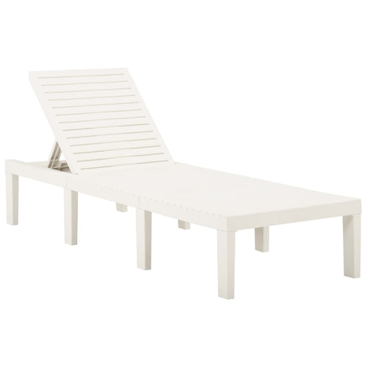 Sun Lounger Plastic White