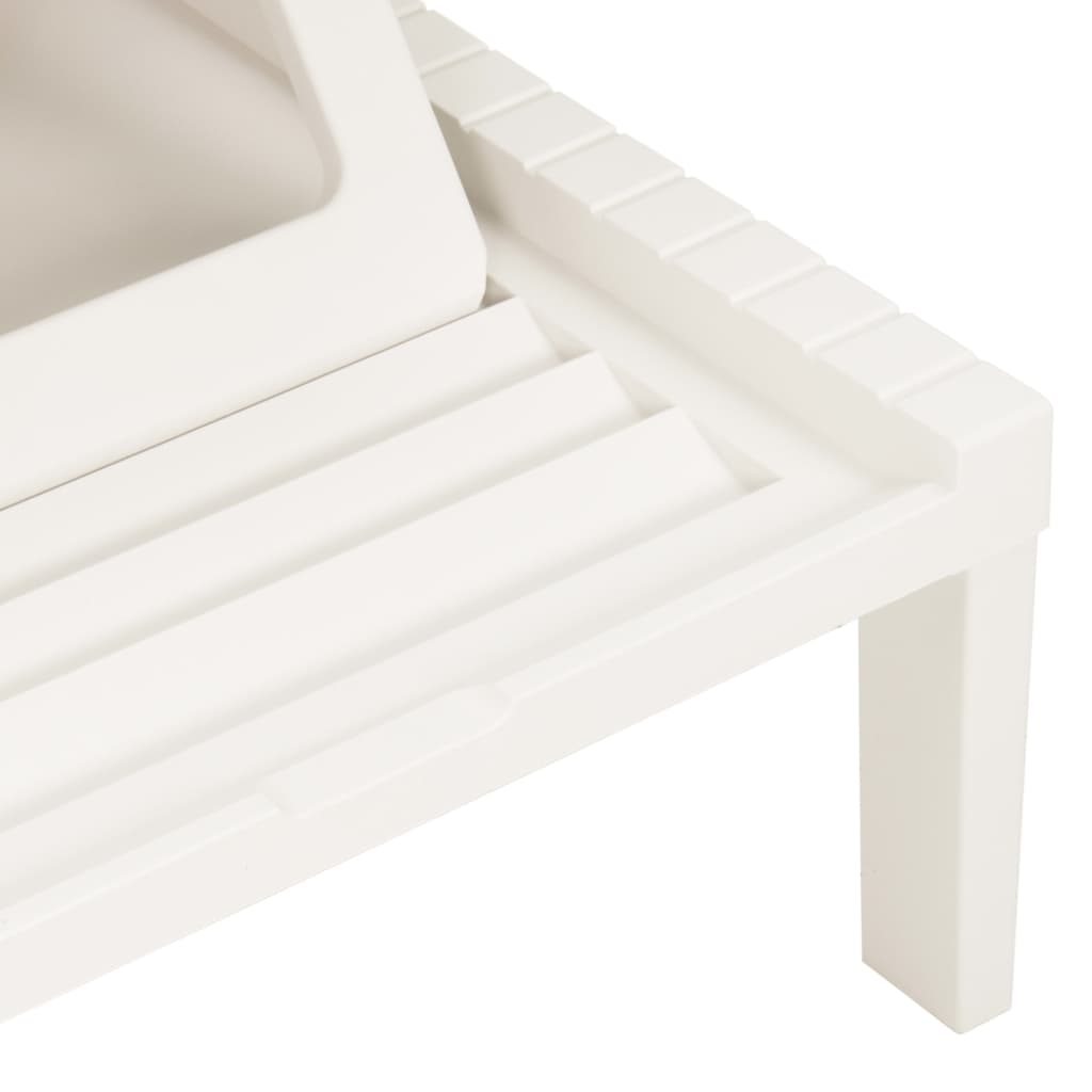 Sun Lounger Plastic White